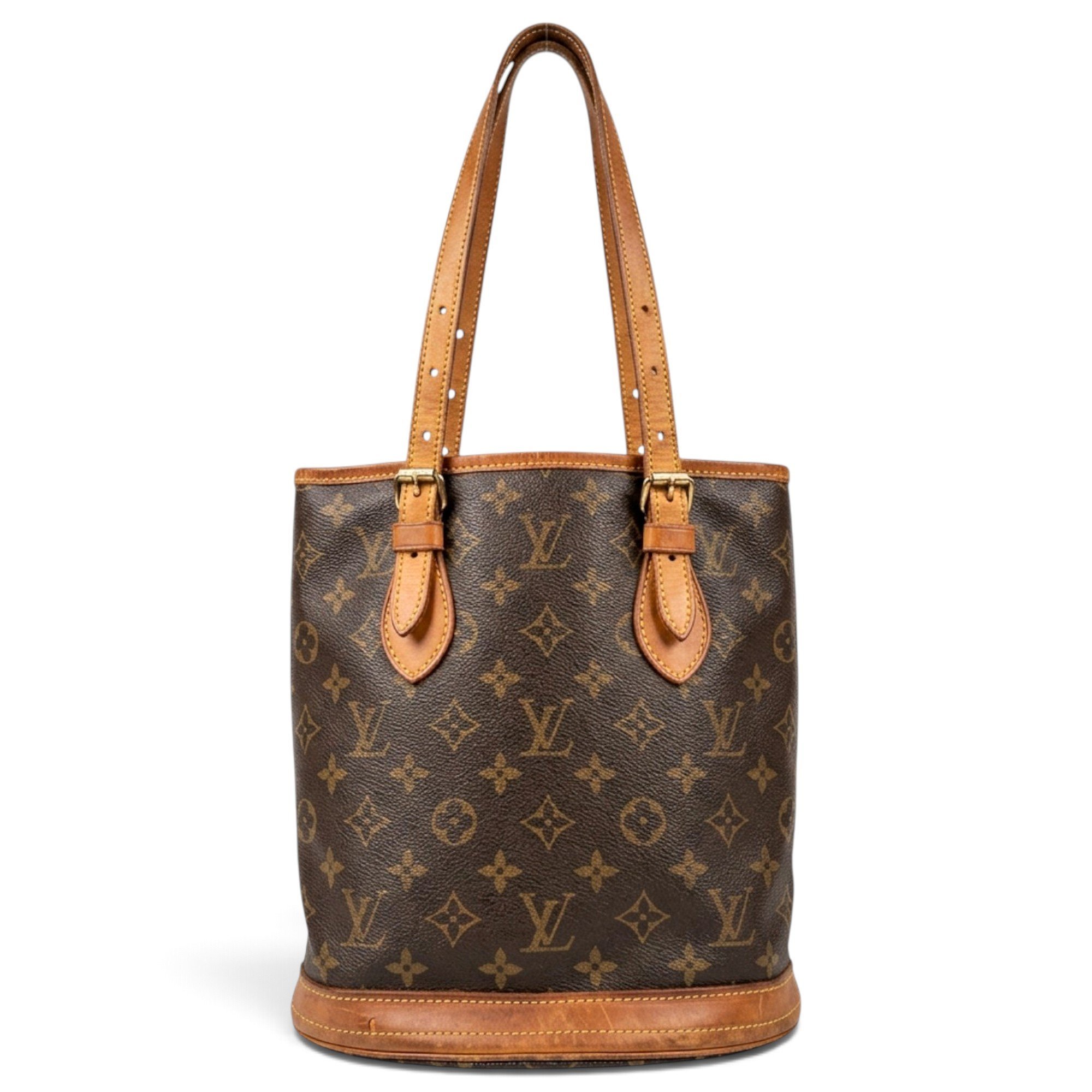 Bucket leather handbag