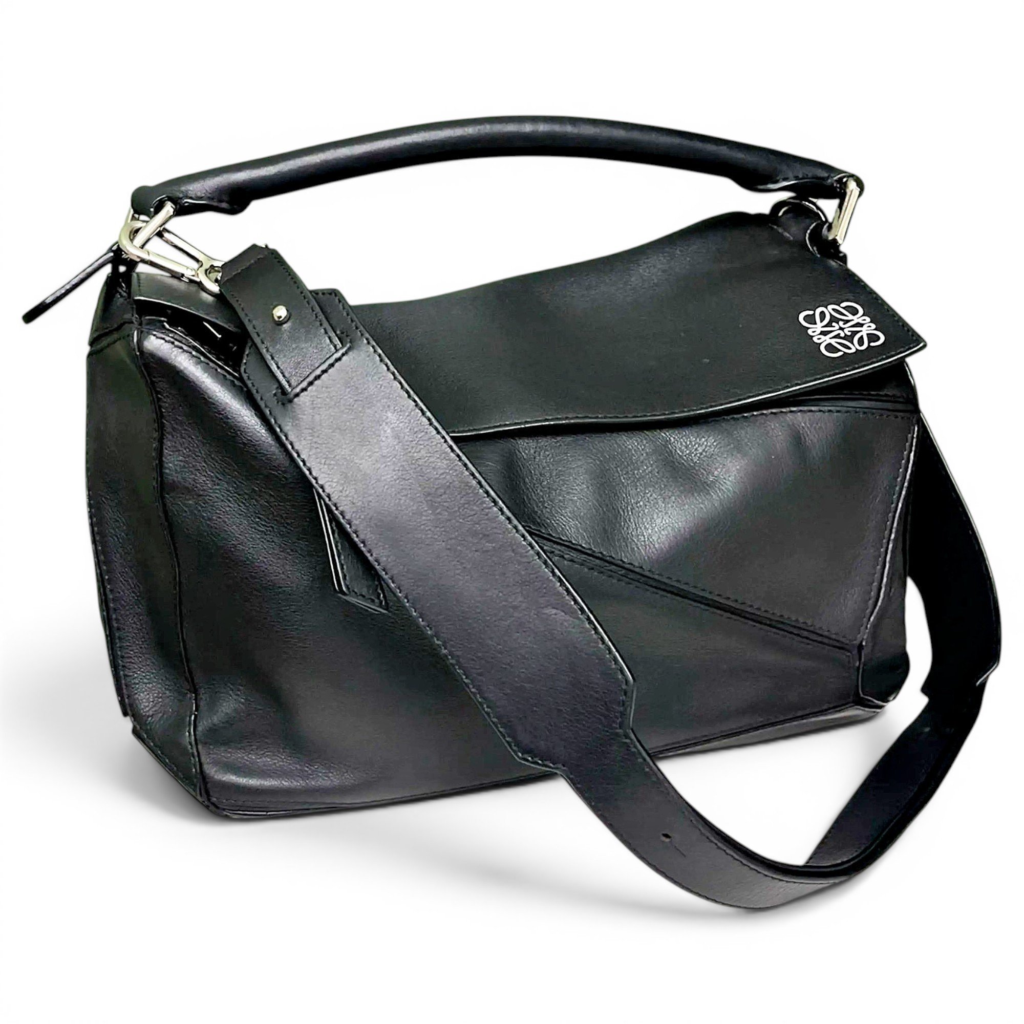 Puzzle leather handbag