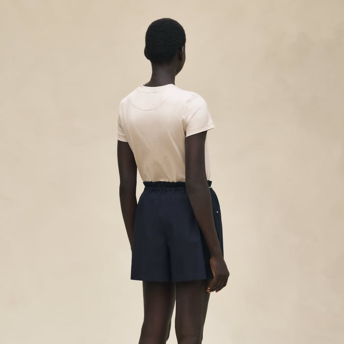 Bleu Noir Short Coulissé