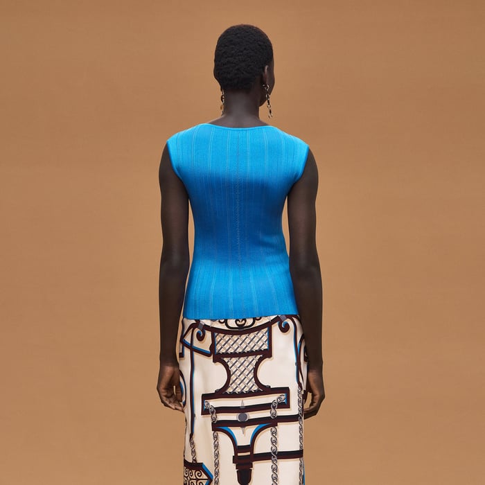 Bleu Piscine Sleeveless Sweater