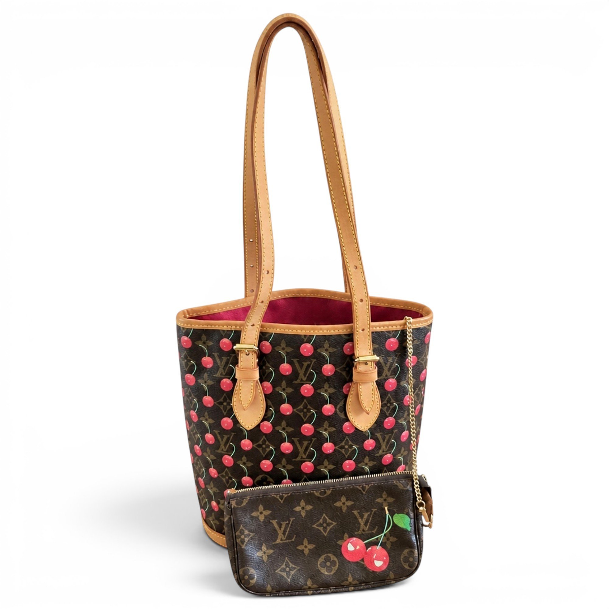 Bucket leather handbag