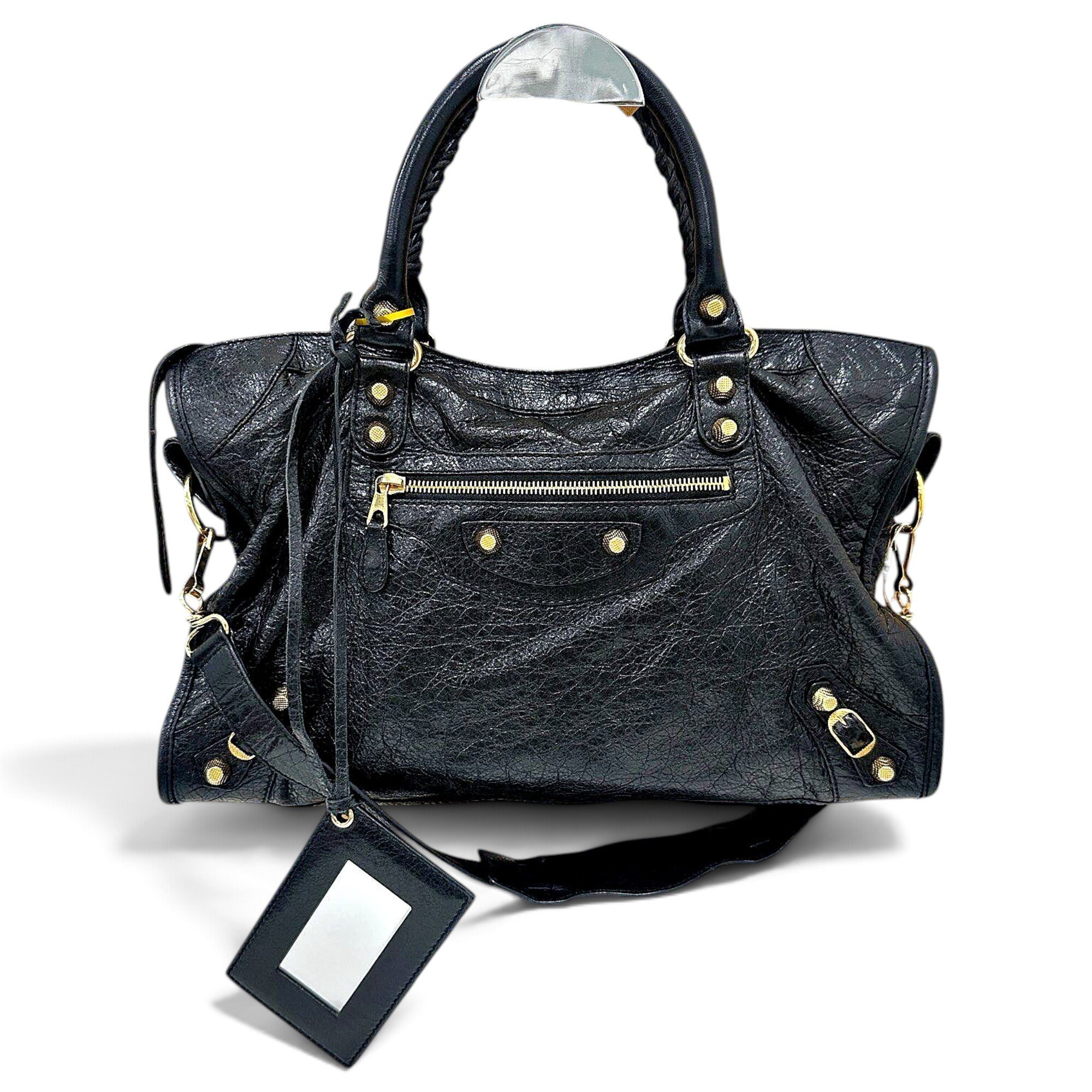 City leather handbag