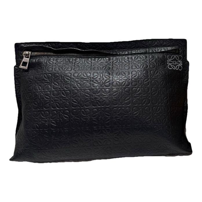 T Pouch leather clutch bag