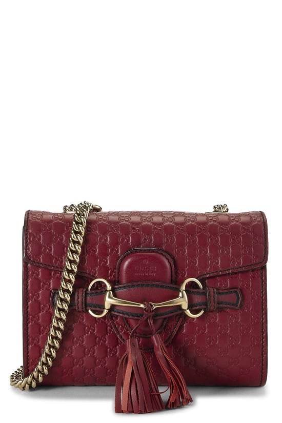Burgundy Microguccissima Leather Emily Crossbody