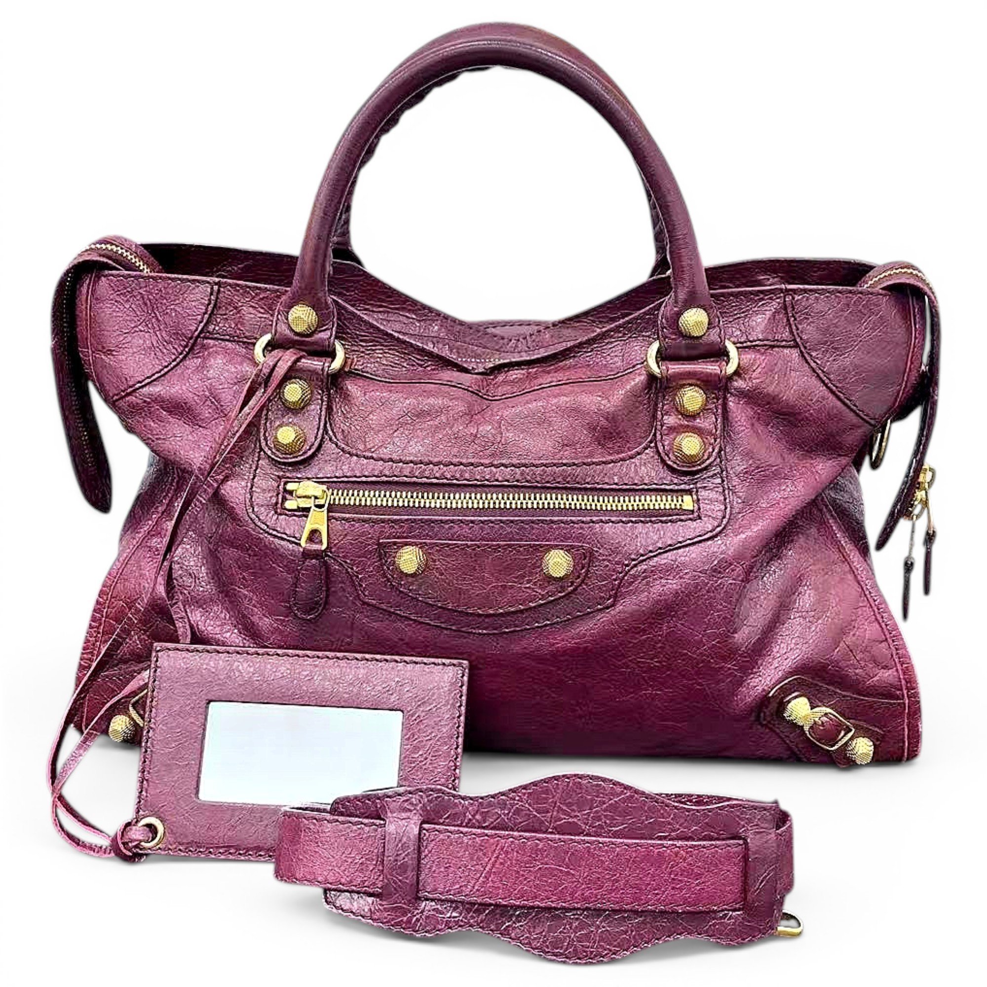 City leather handbag