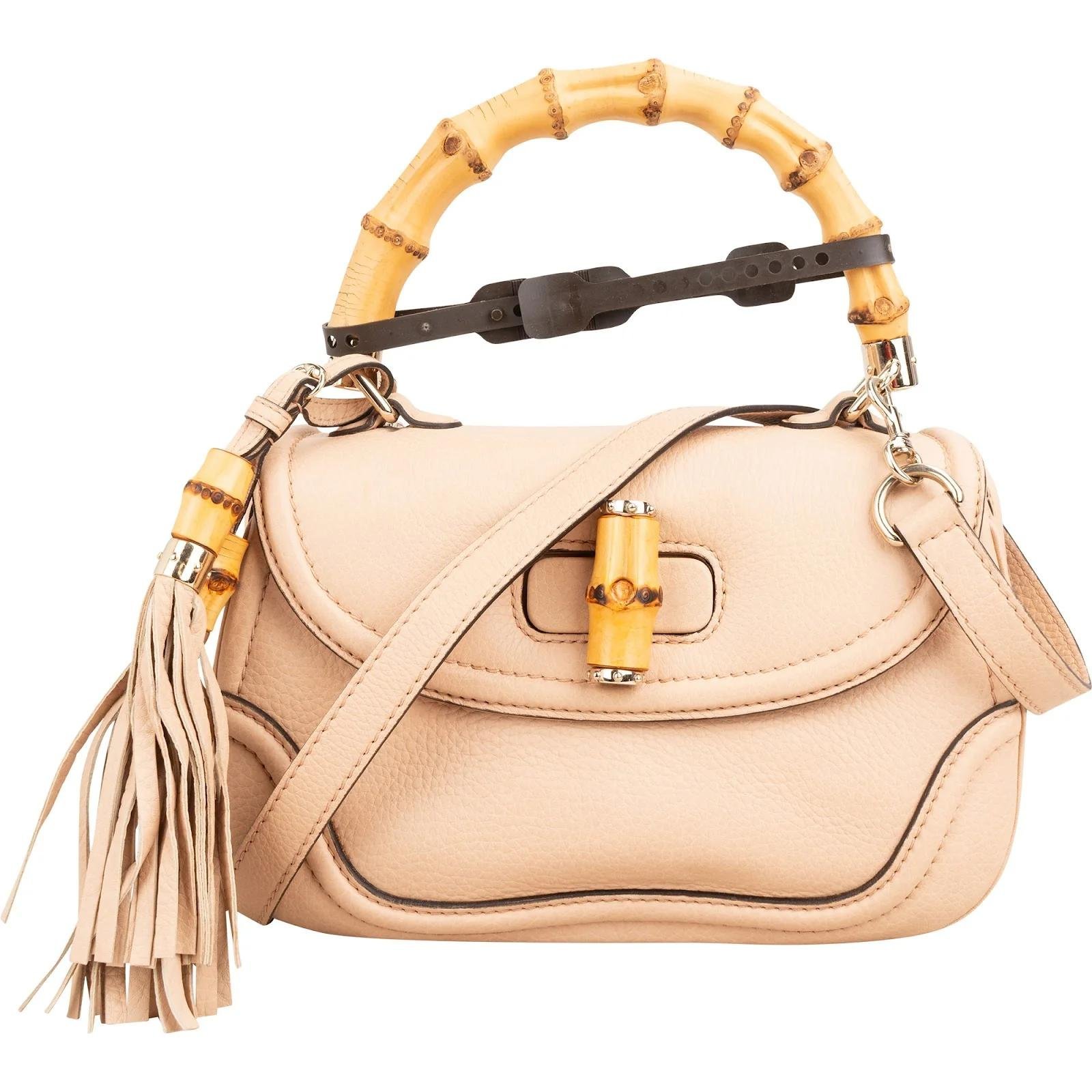 Bamboo Top Handle leather crossbody bag
