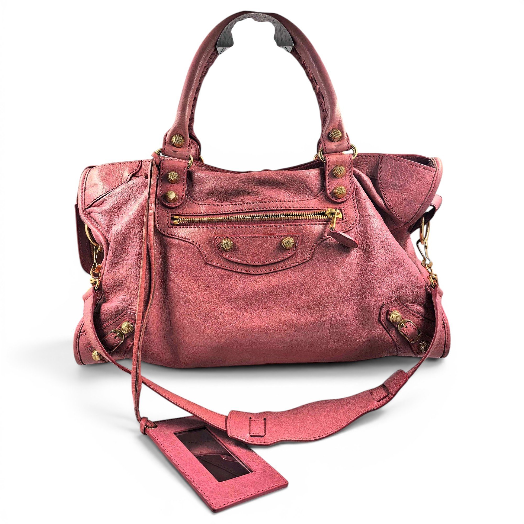 City leather handbag