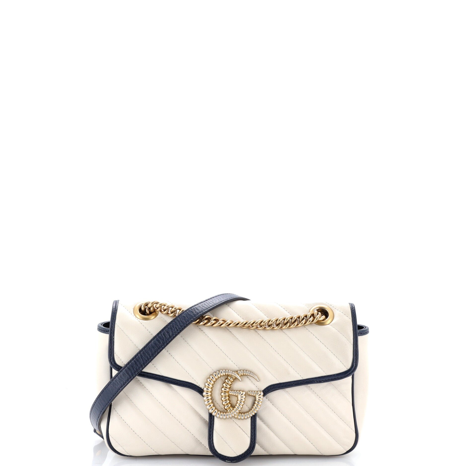 GG Marmont Flap Bag Diagonal Quilted Leather Small