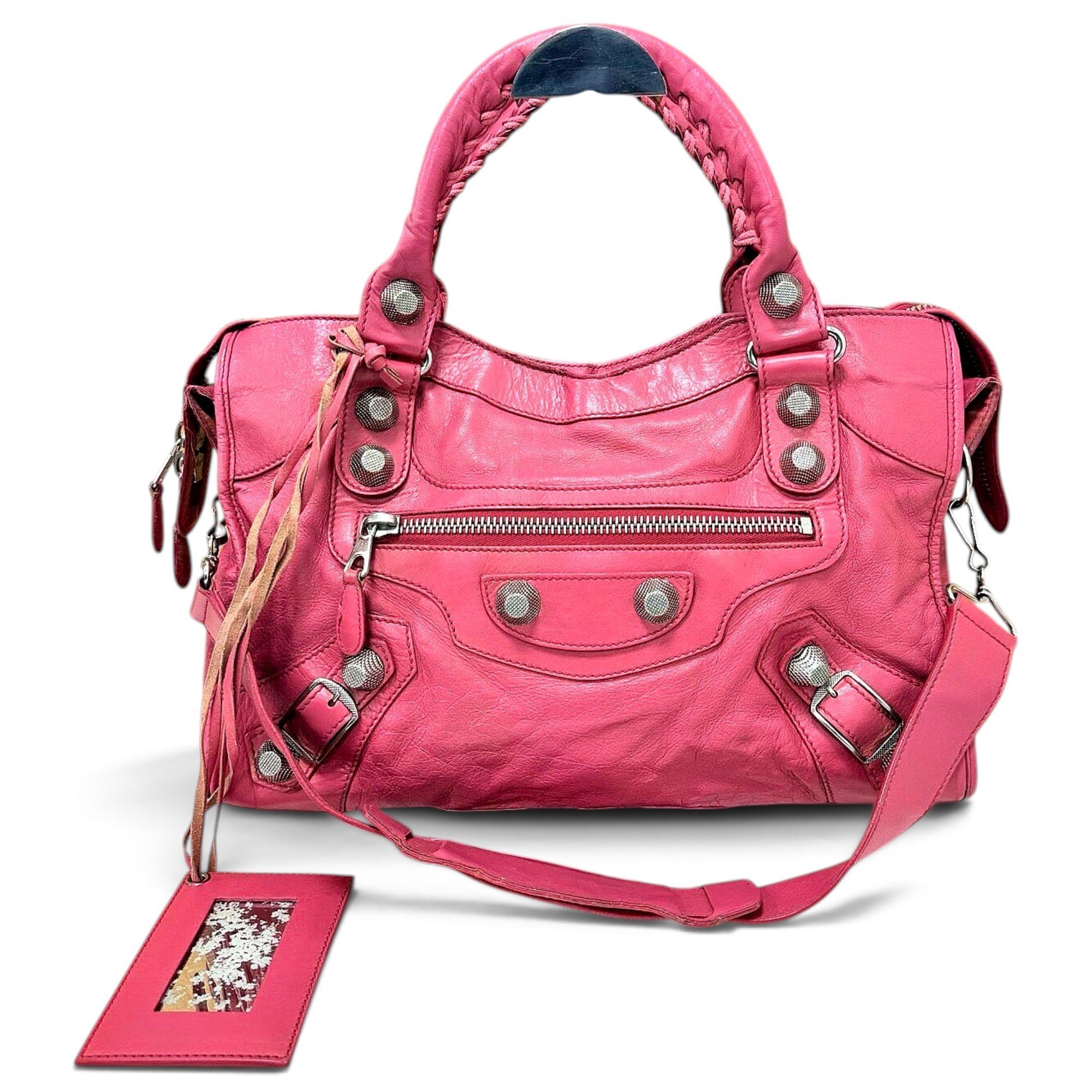 City leather handbag