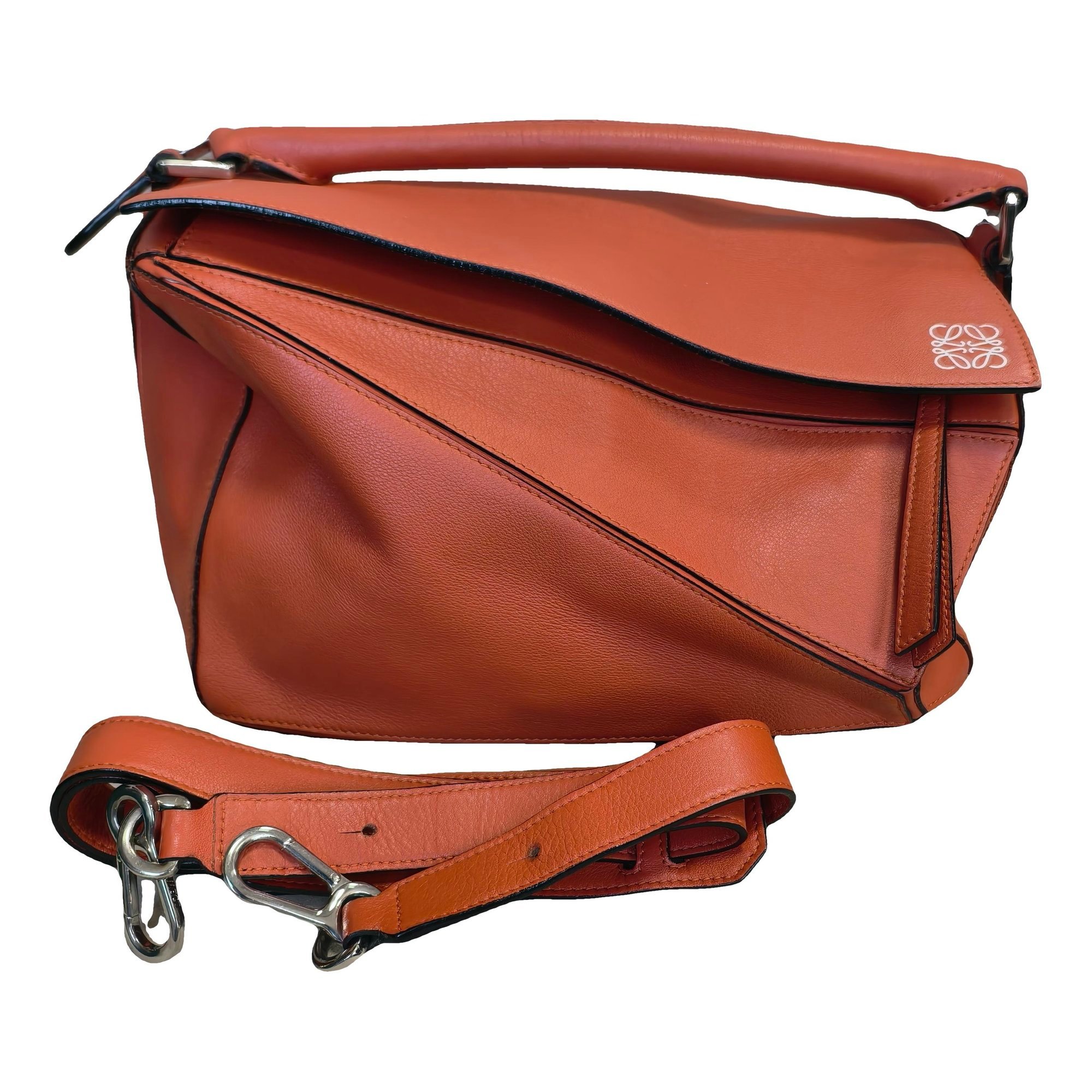 Puzzle leather handbag