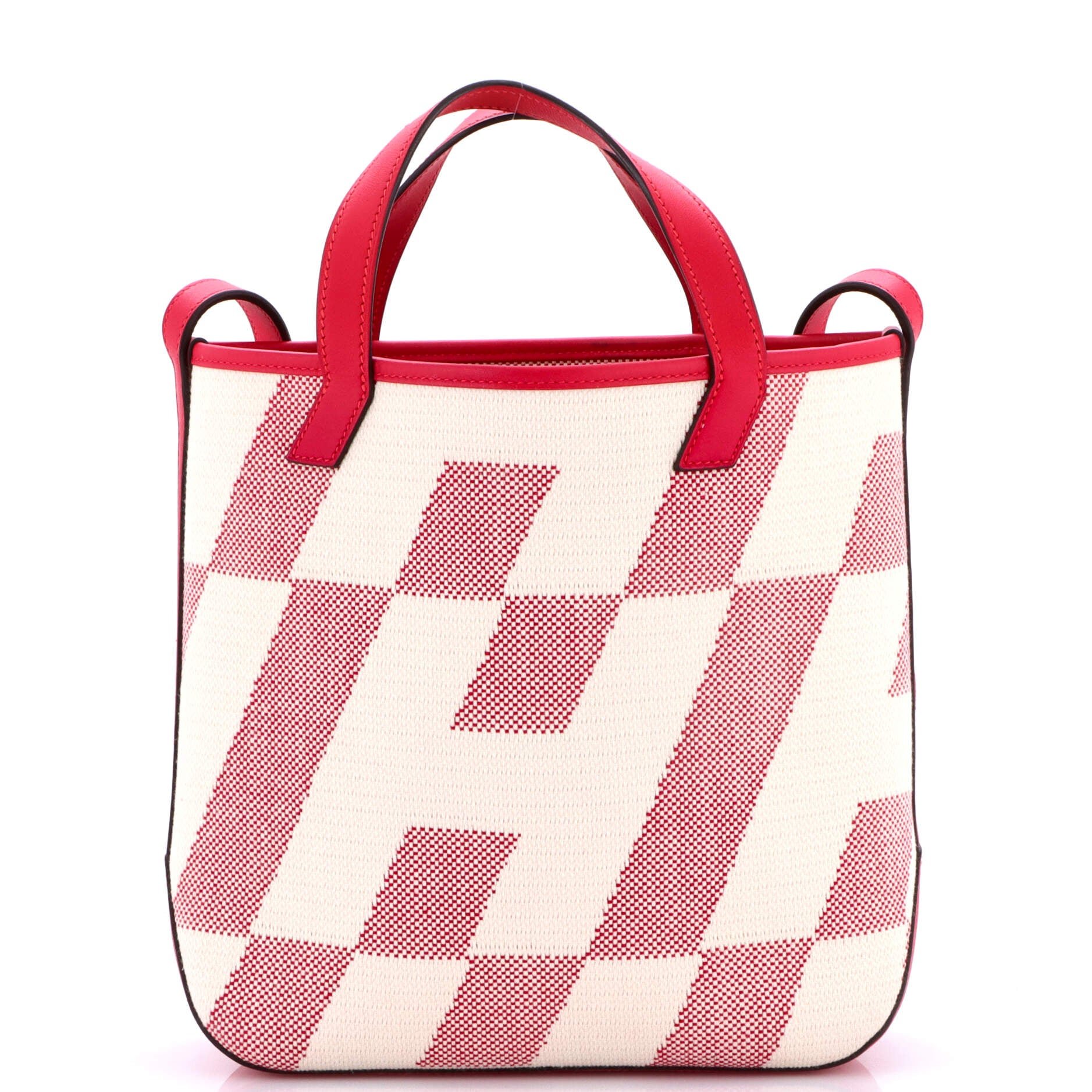 Cabas H en Biais Tote Canvas with Leather 27