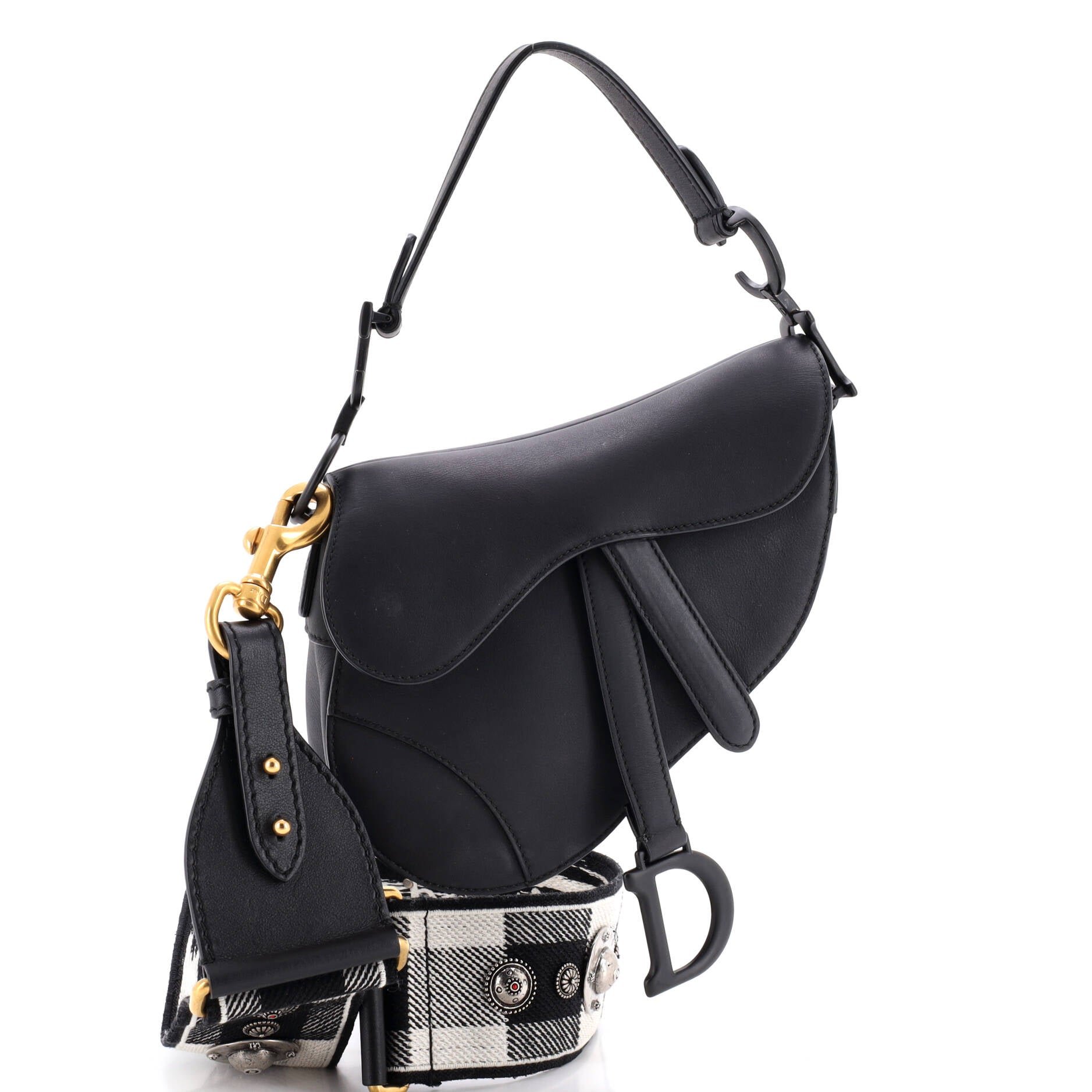 Ultra Matte Saddle Handbag with Strap Leather Mini