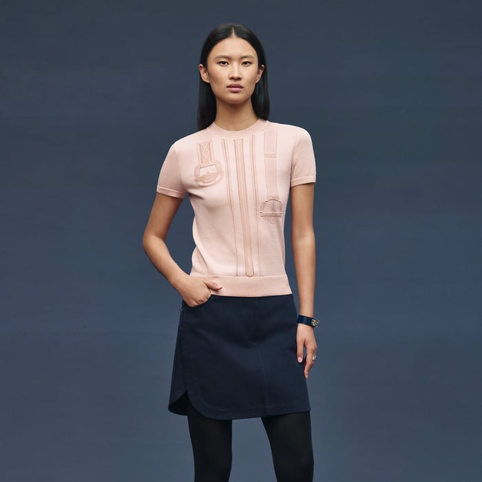 Rose Quartz "Etriers Remix" Short-sleeve Sweater