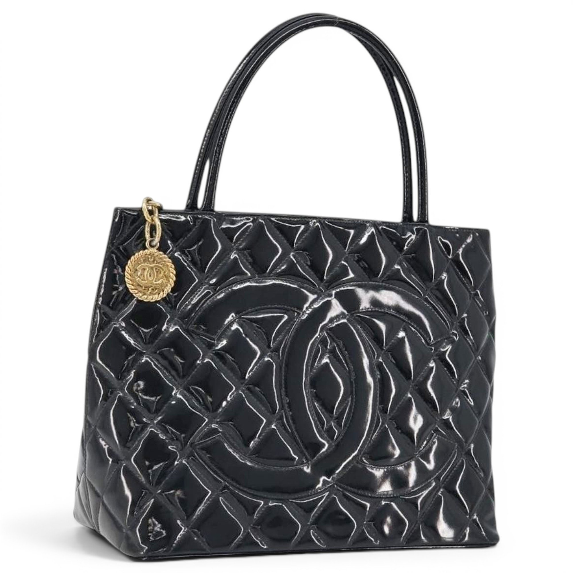 Patent leather tote