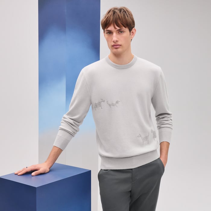 Vapeur Cashmere "Meli Medor Brode" Crewneck Sweater