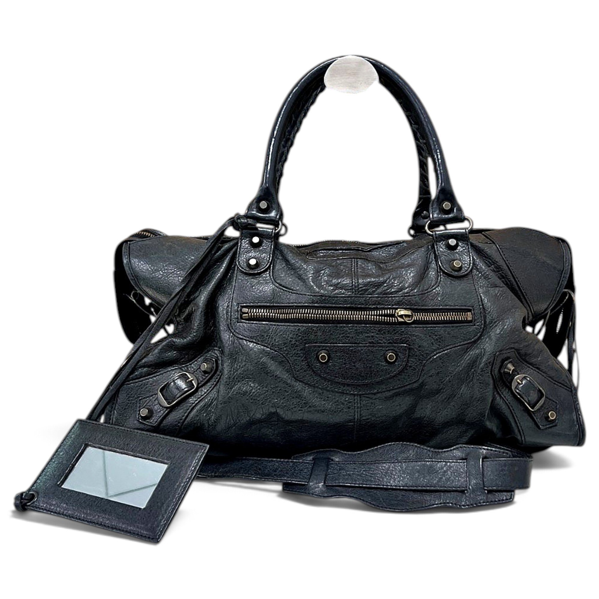 City leather handbag