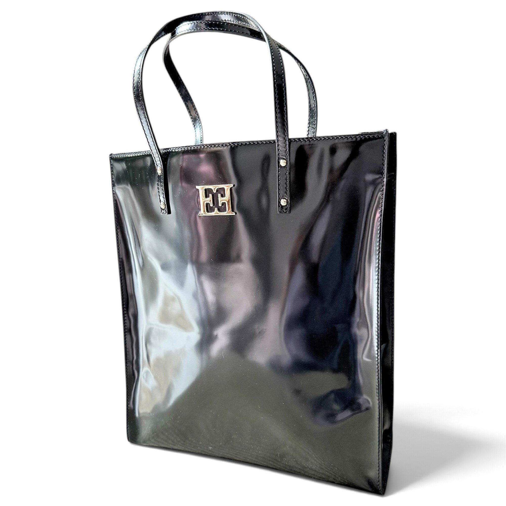Patent leather tote