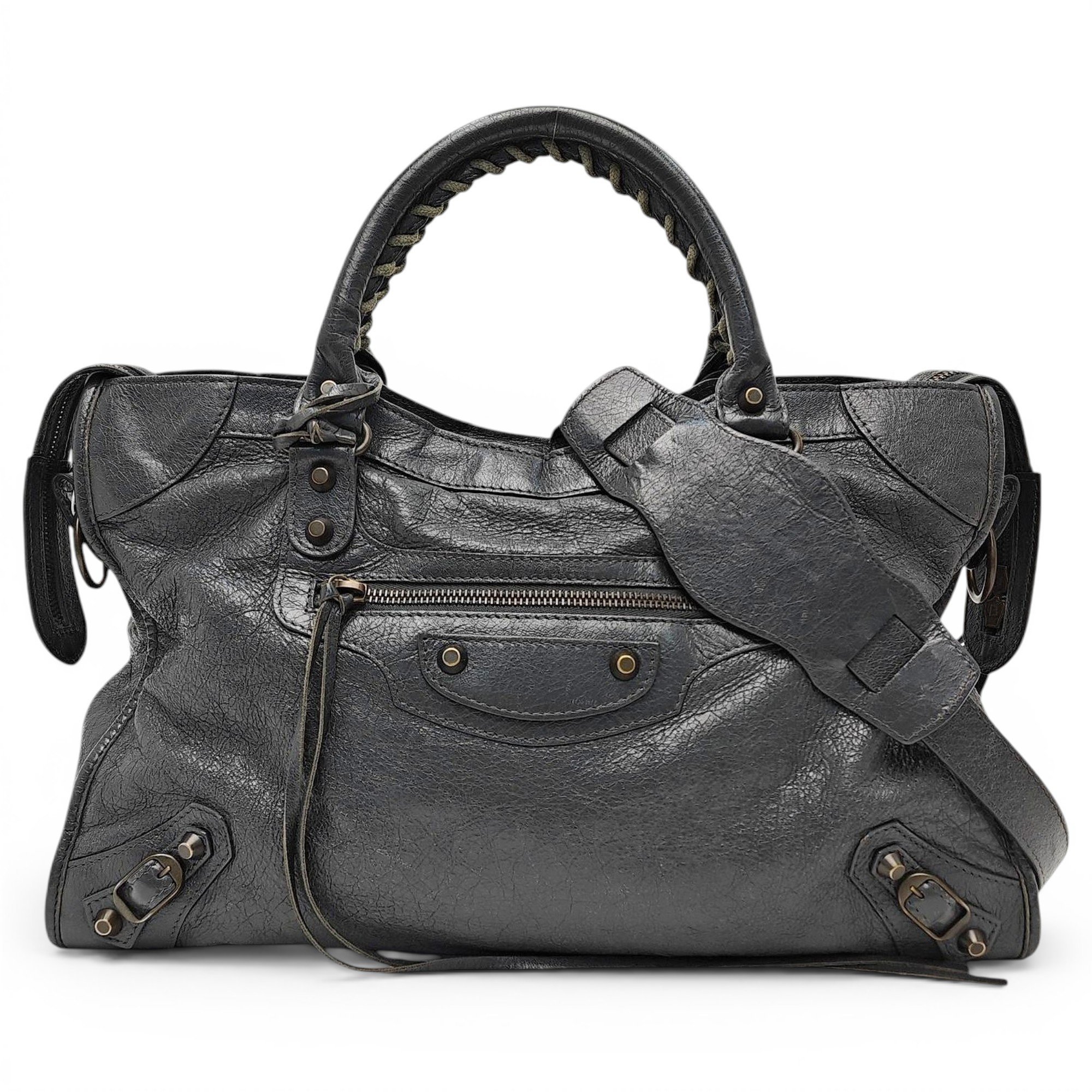 City leather handbag