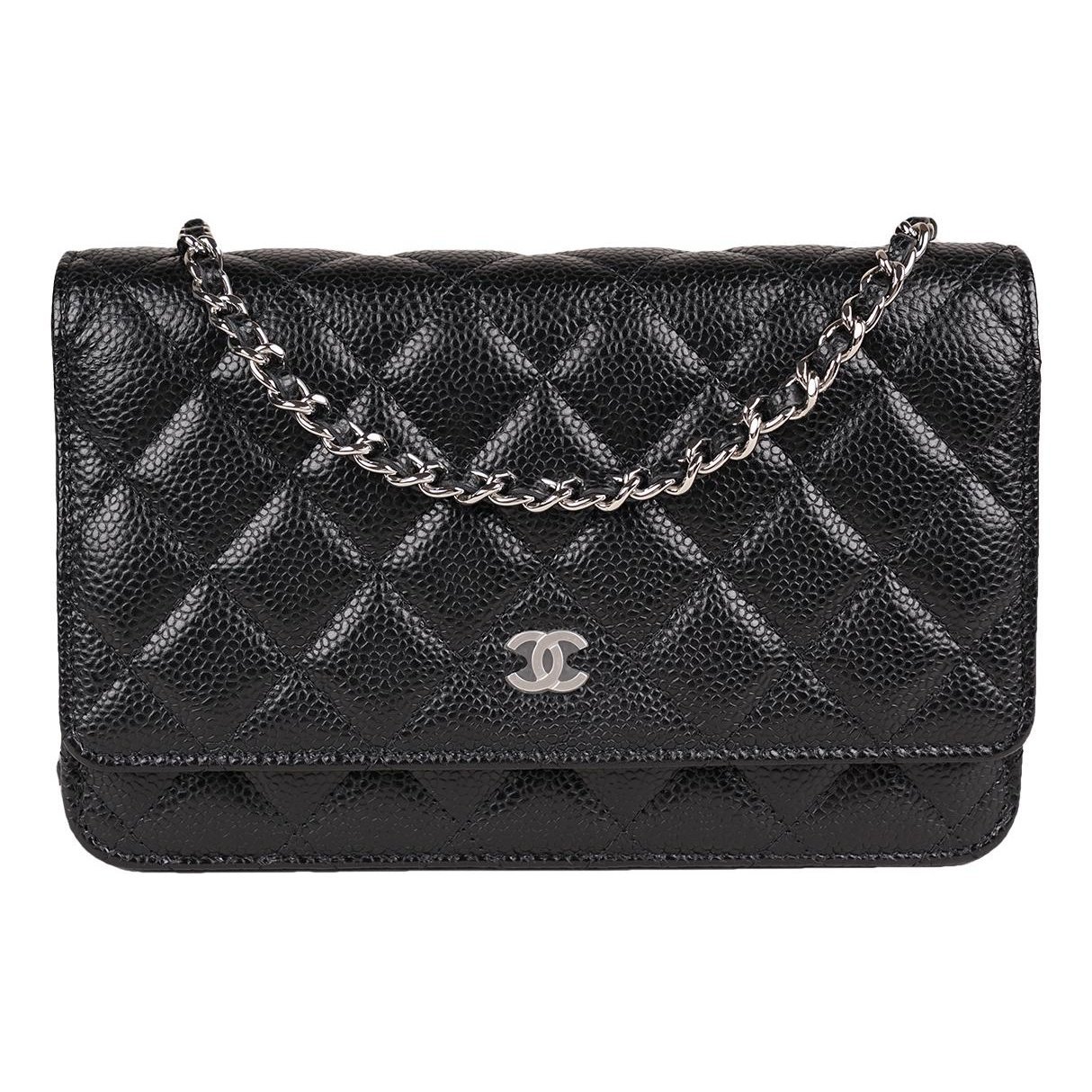 Wallet On Chain leather handbag