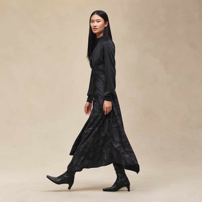 Noir "Soleil De Soie Poudre" Long Dress
