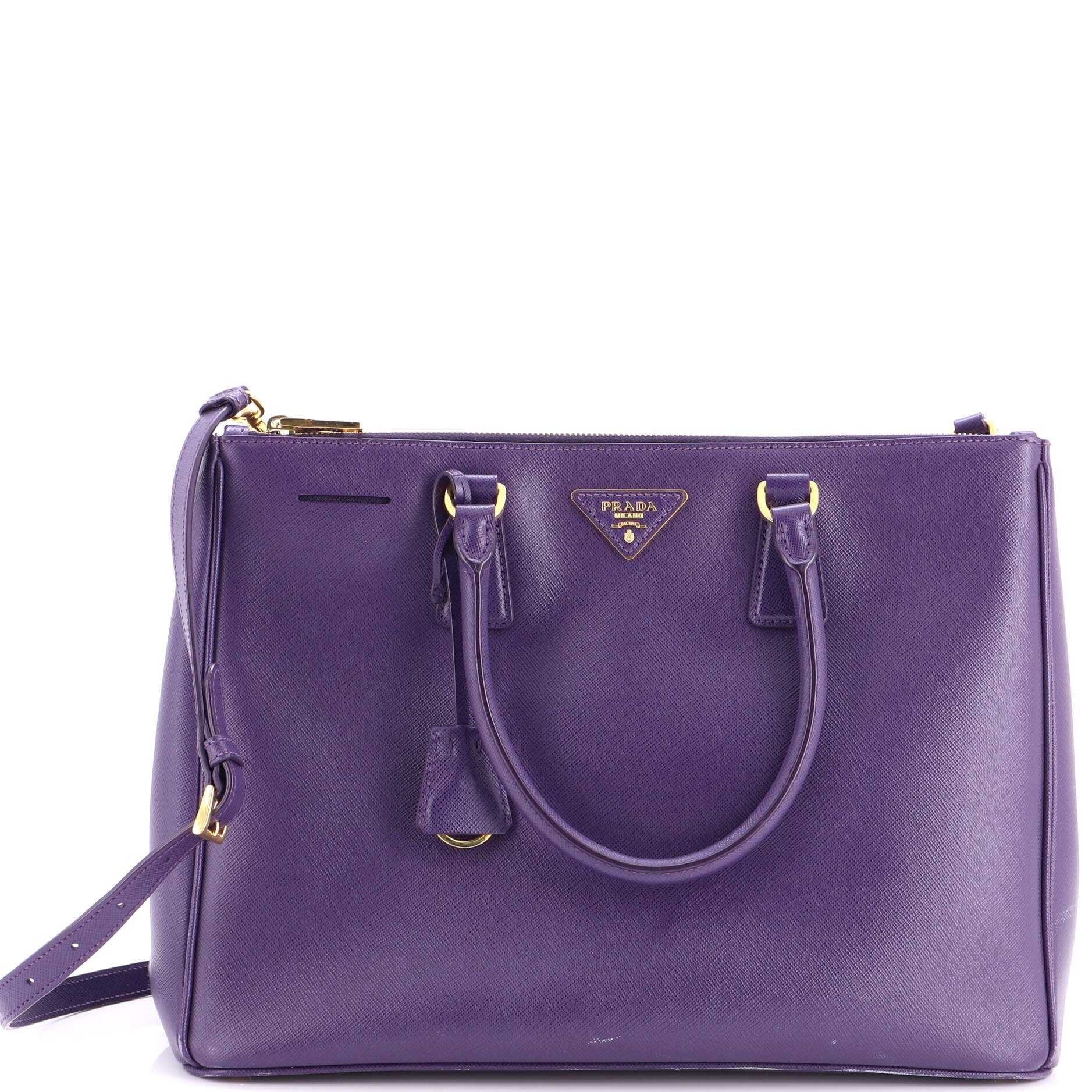 Double Zip Lux Tote Saffiano Leather Large
