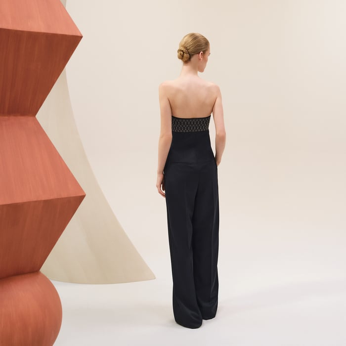 Bleu Noir Bustier Jumpsuit