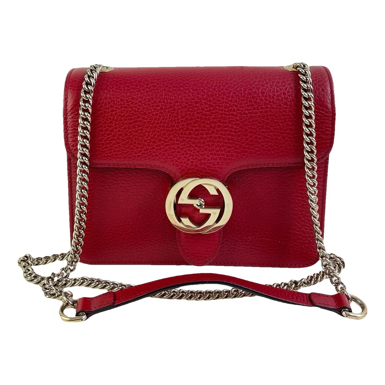 Interlocking leather handbag