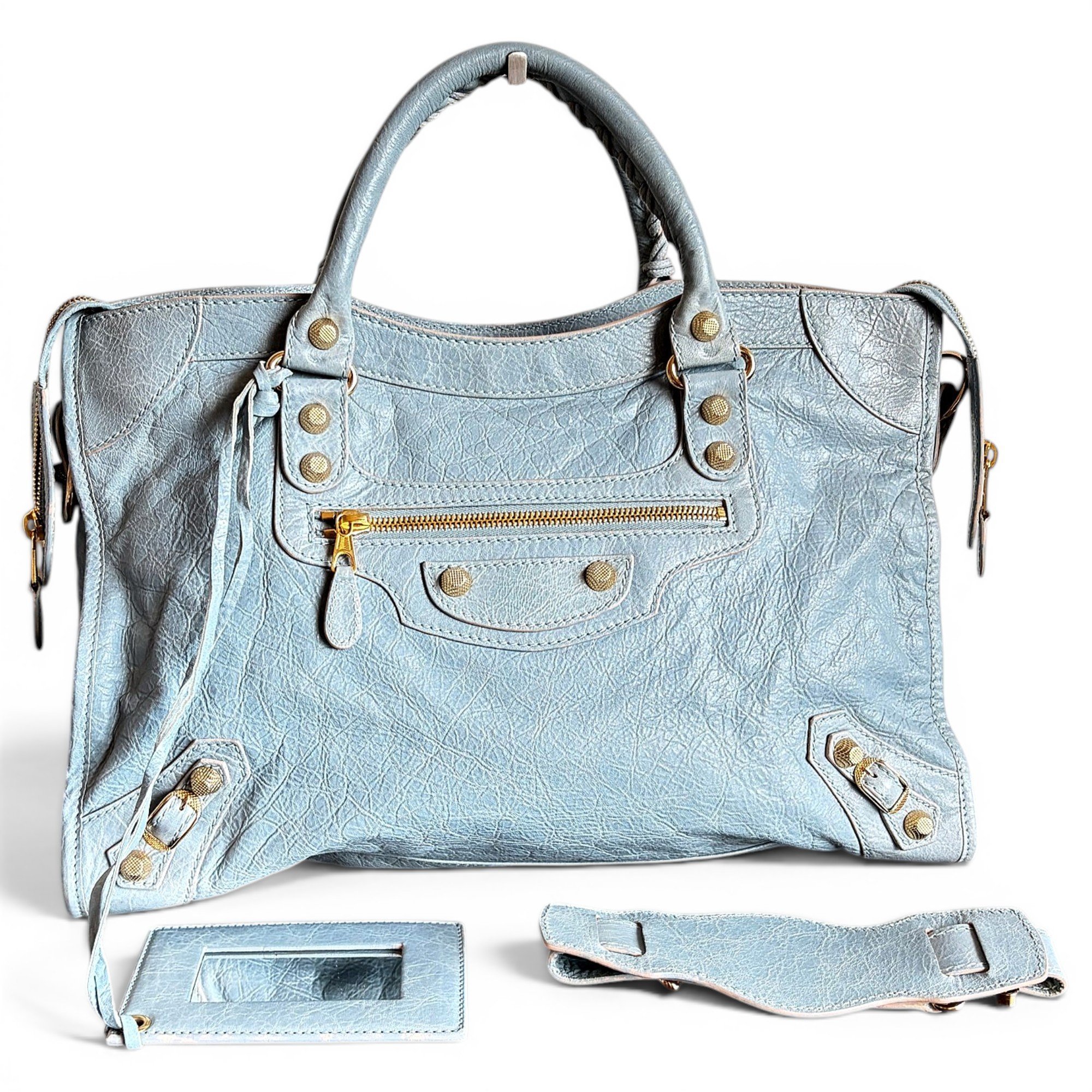 City leather handbag