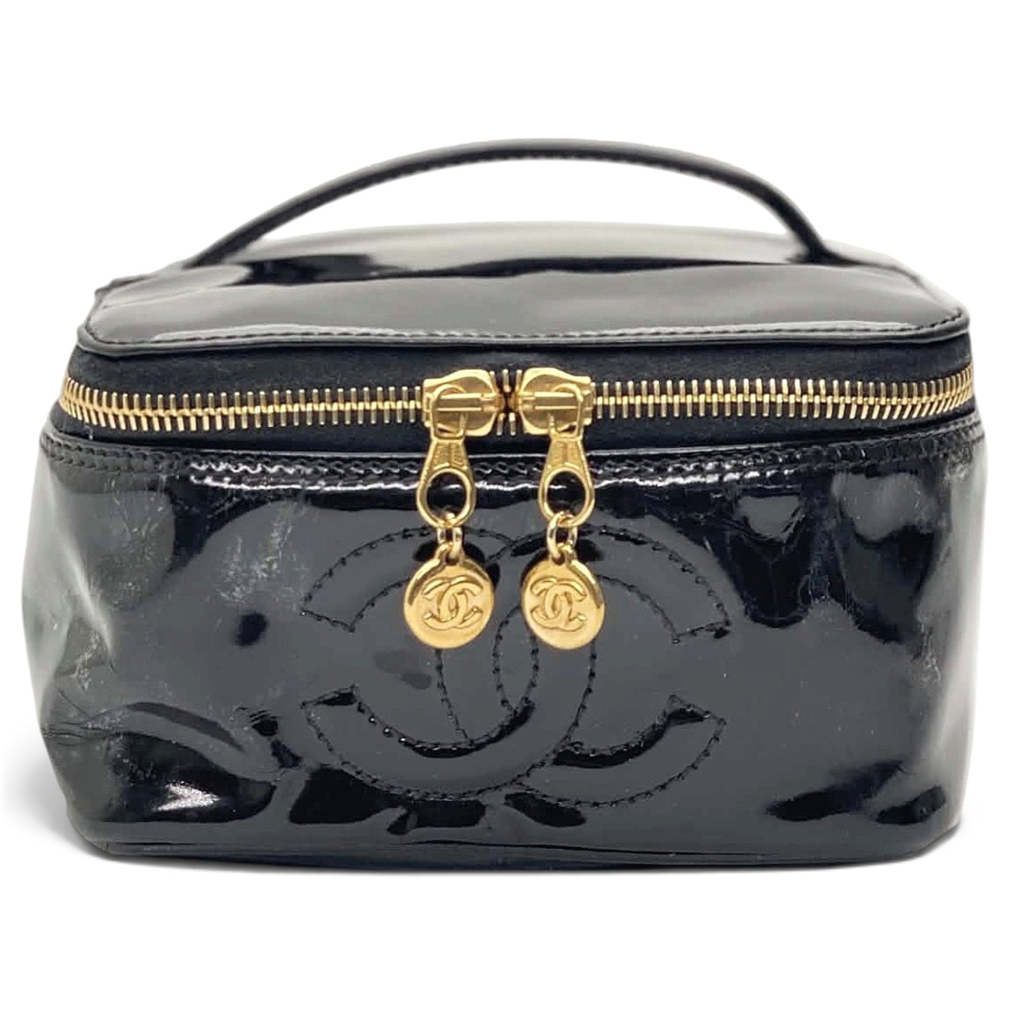 Patent leather vanity case