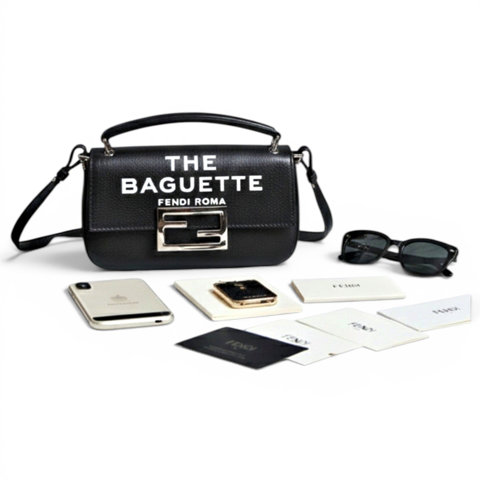 Baguette leather crossbody bag
