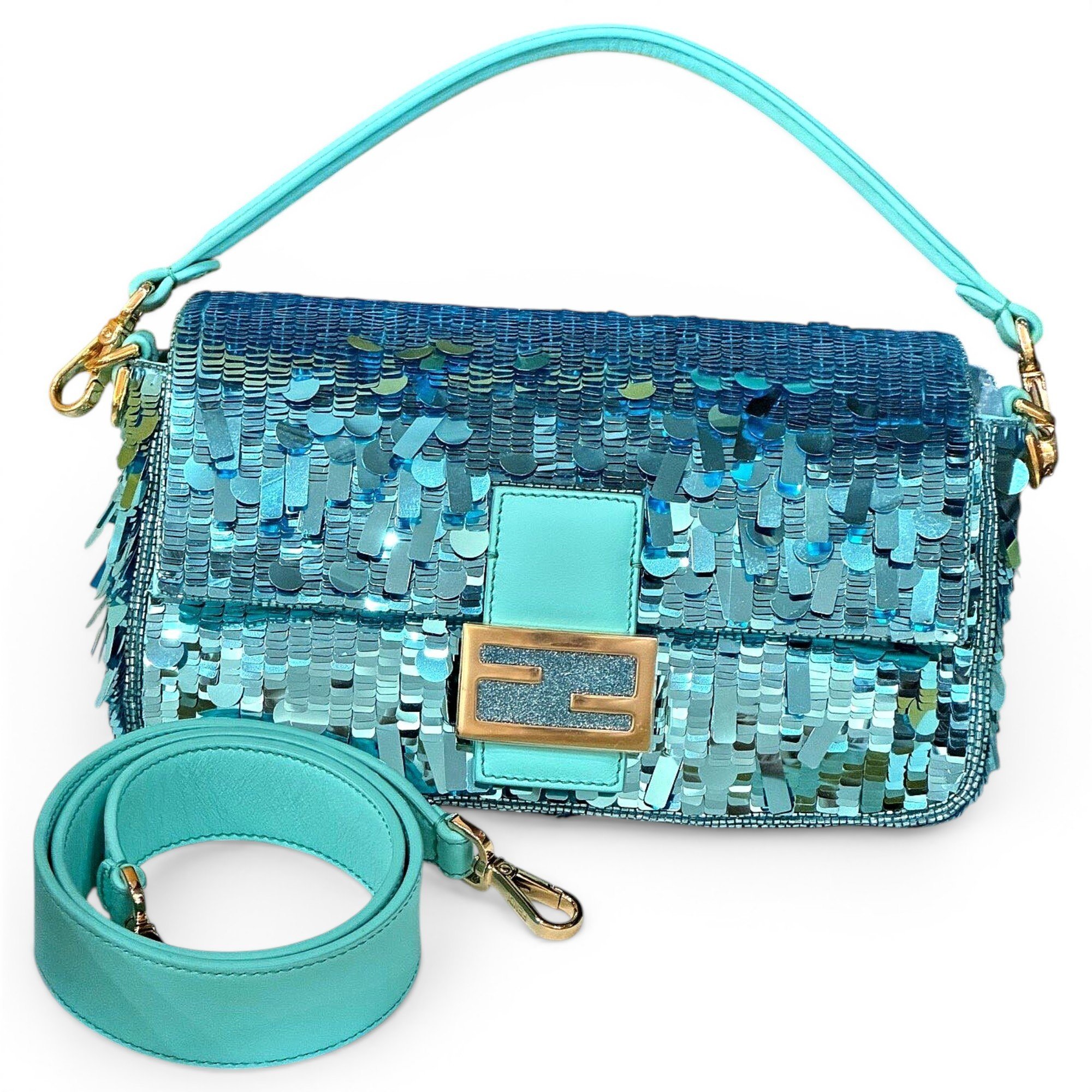 Baguette glitter handbag