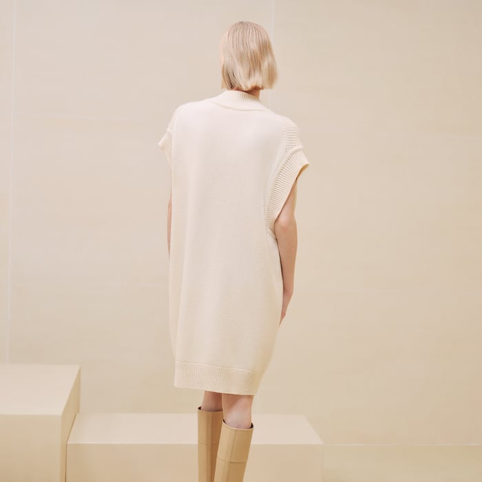 Blanc Naturel Sleeveless Cashmere Dress