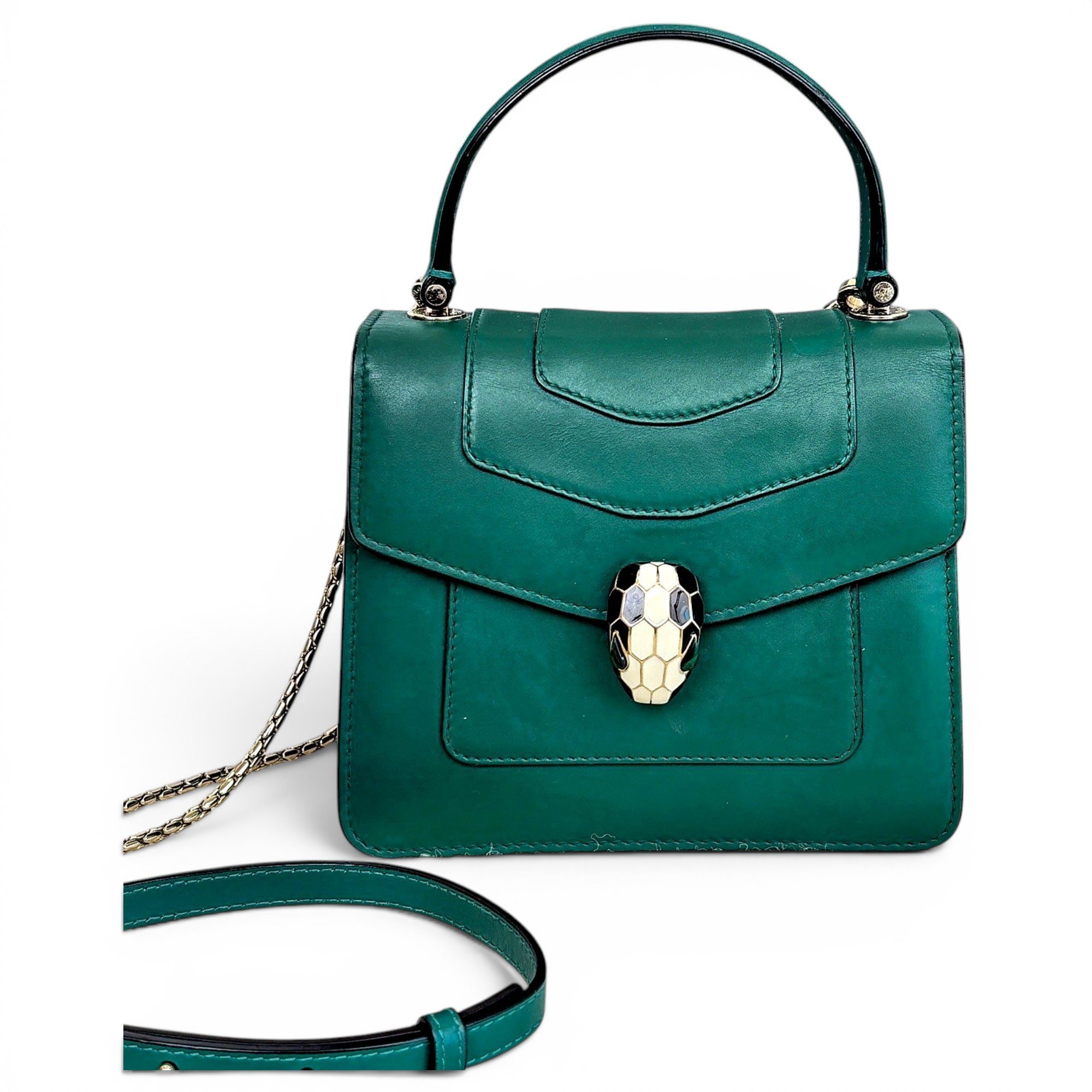 Serpenti leather handbag