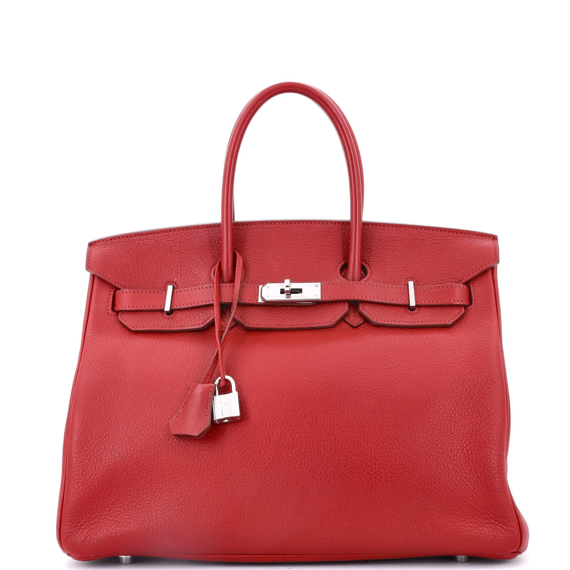 Hermes Birkin Handbag Rouge Casaque Togo with Palladium Hardware 35