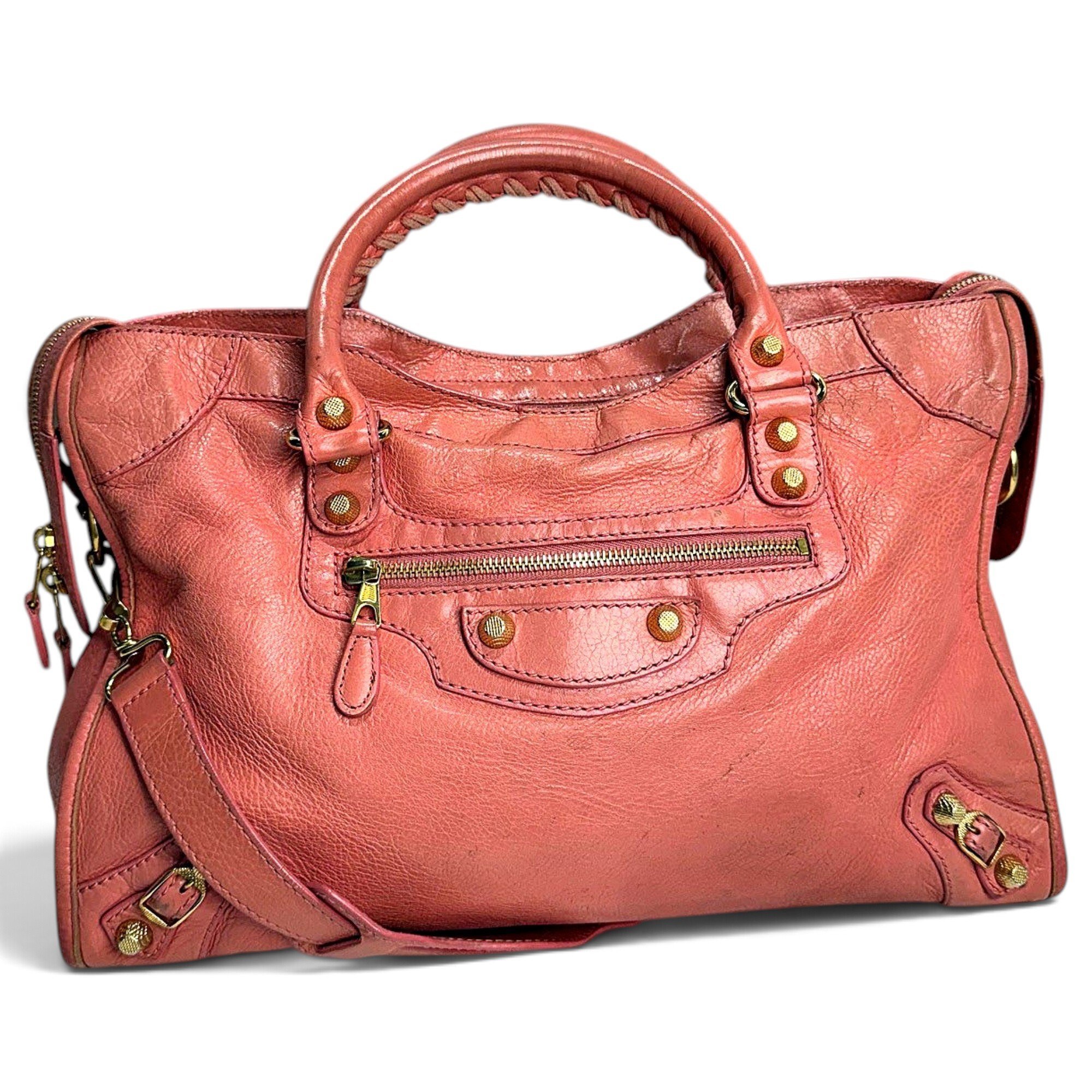 City leather handbag