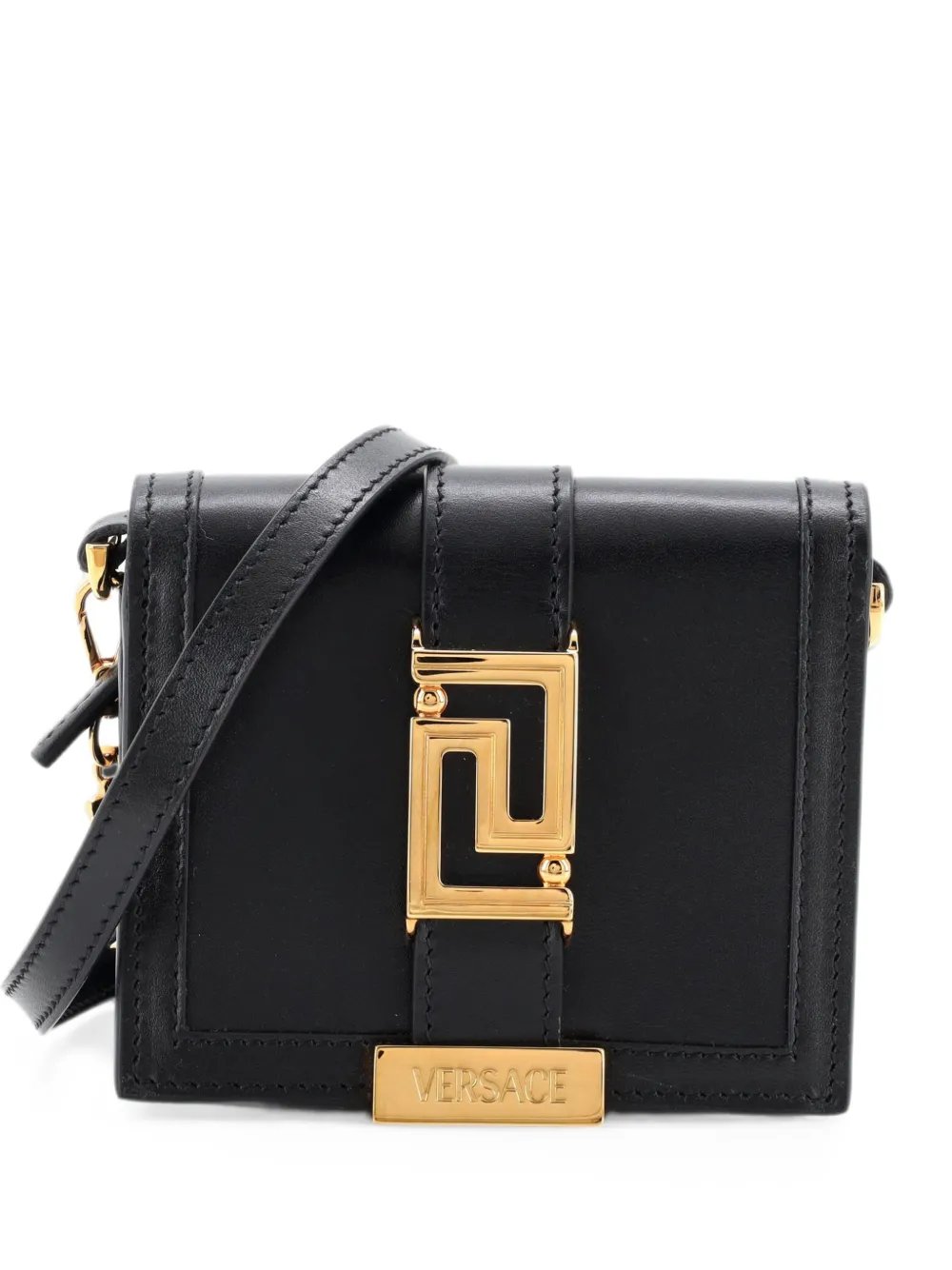 Greca Goddess Wallet on Chain Leather Mini crossbody bag