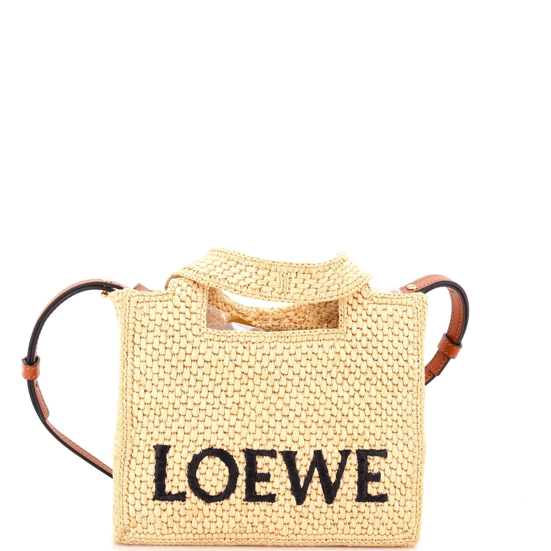 Loewe Paula&#39;s Ibiza Logo Convertible Tote Raffia Mini