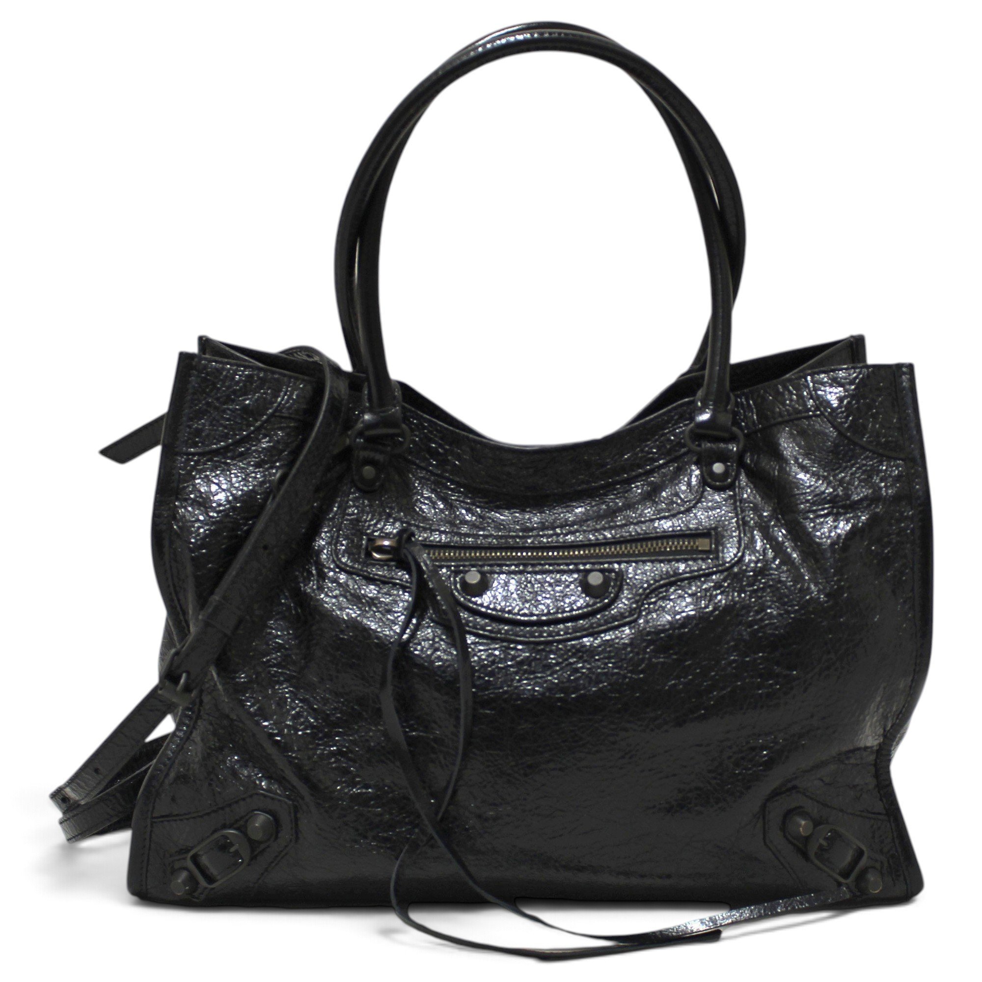 City leather handbag