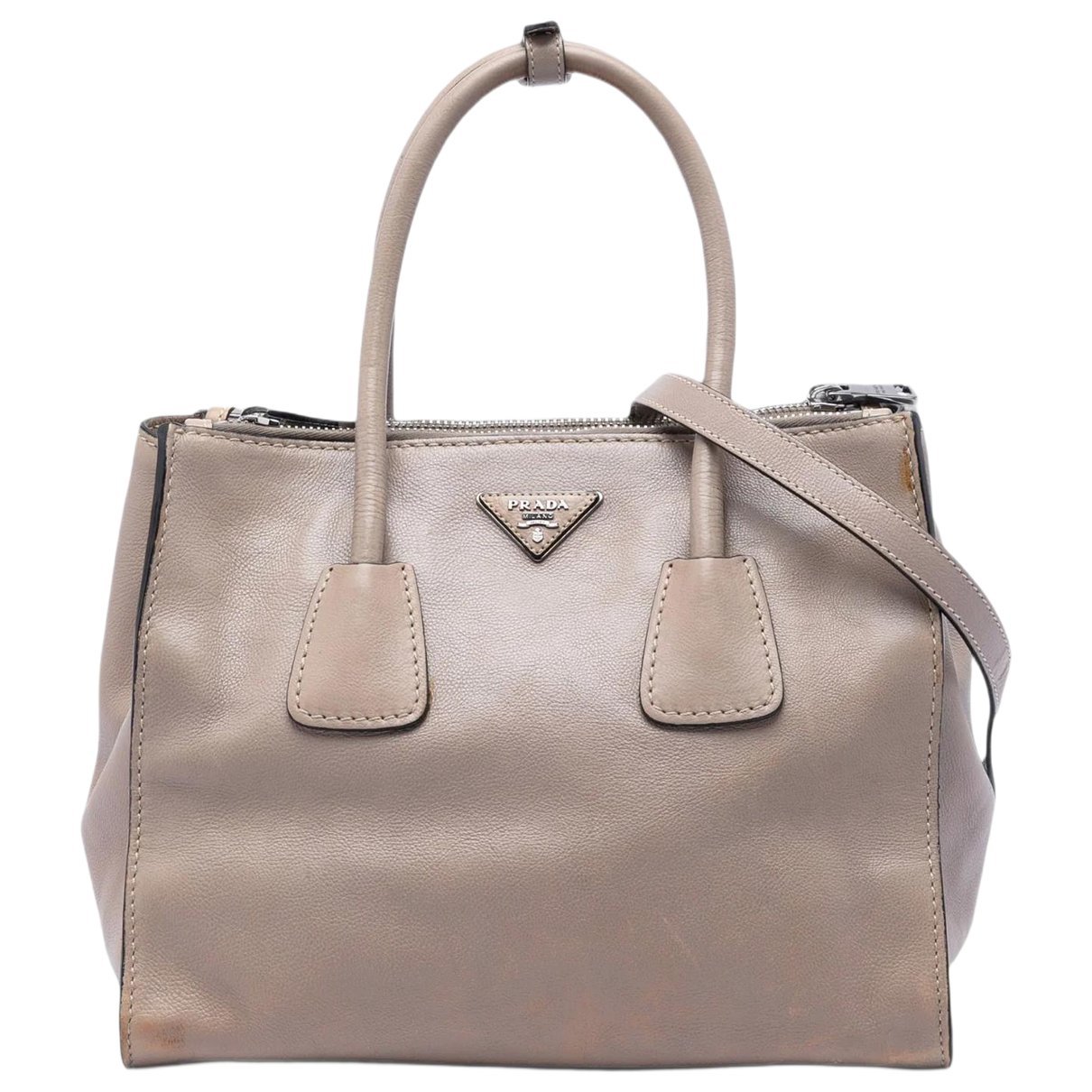Double leather satchel