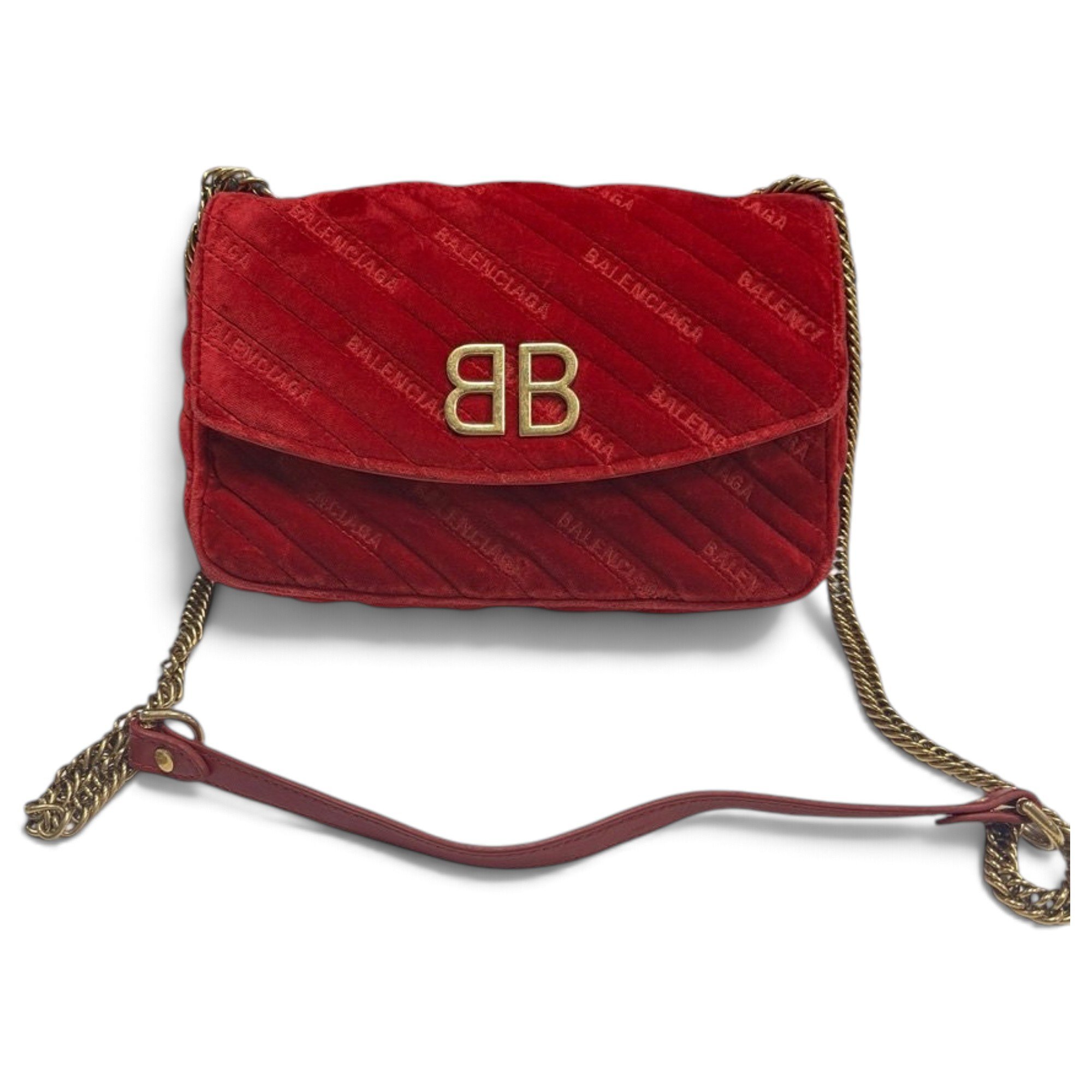 BB chain velvet handbag