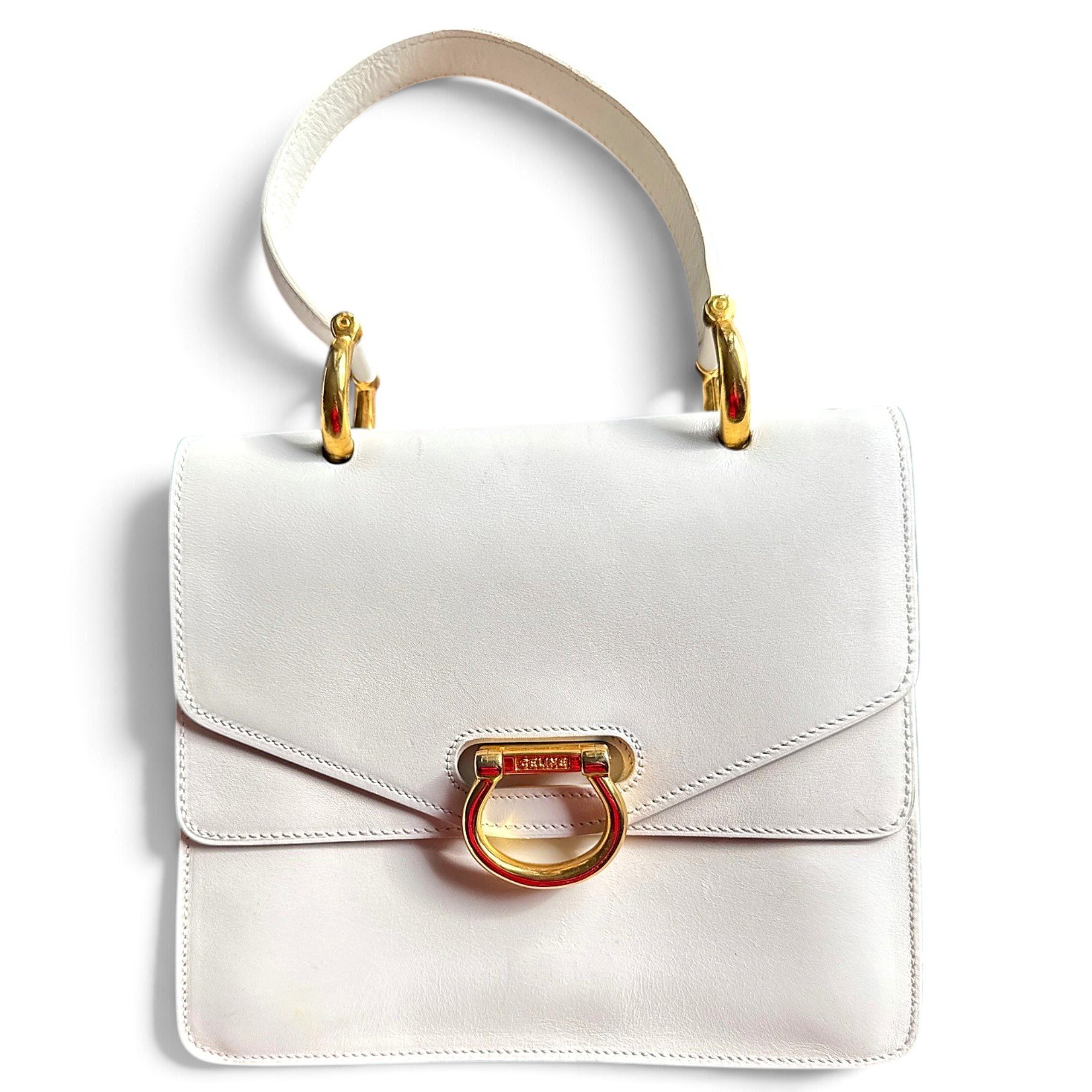 Ring leather handbag