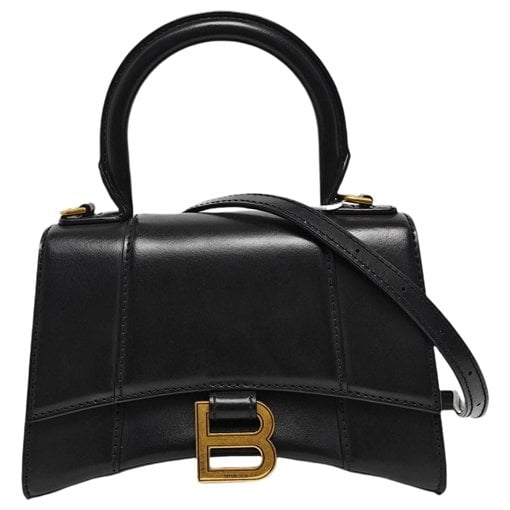Hourglass leather handbag