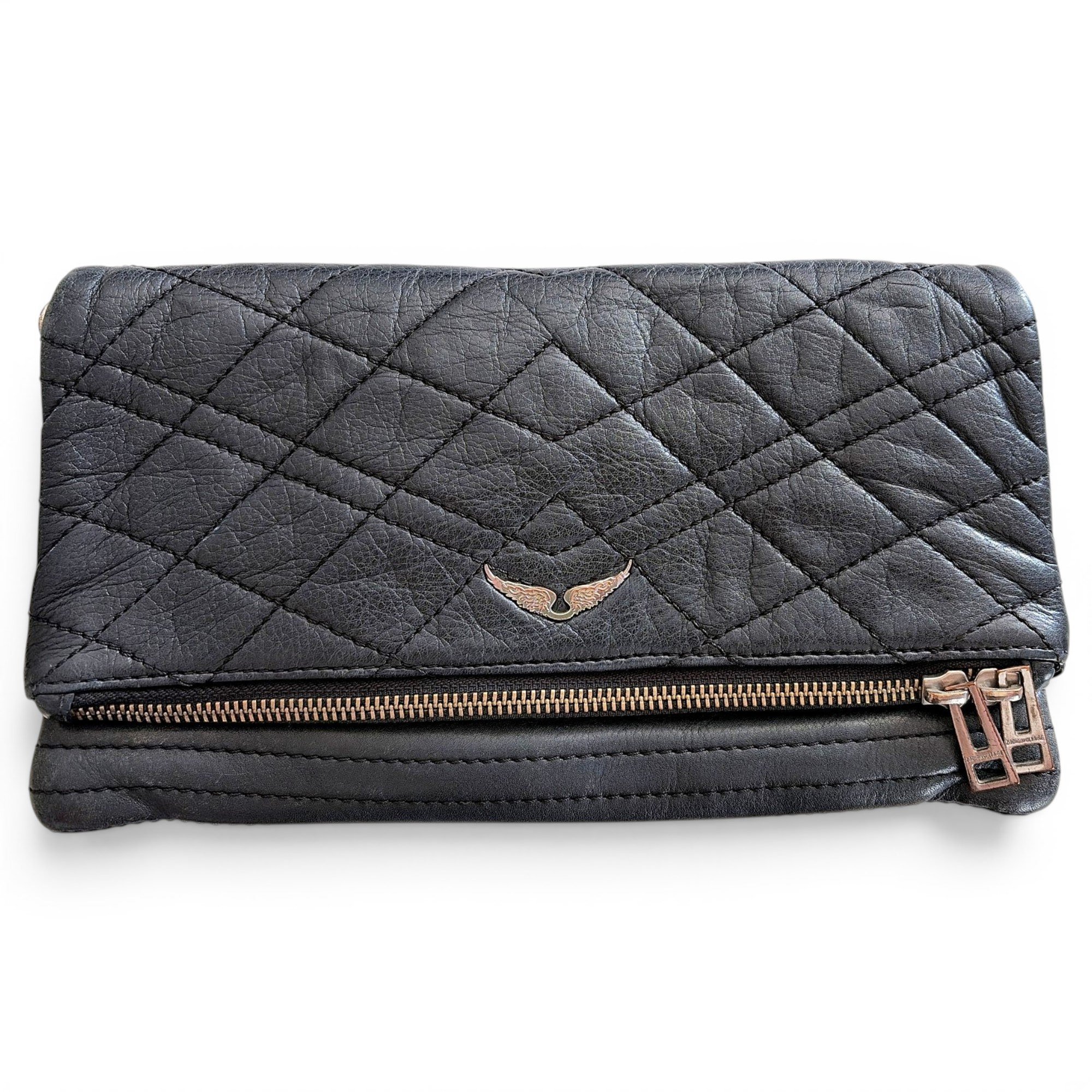 Rock leather clutch bag