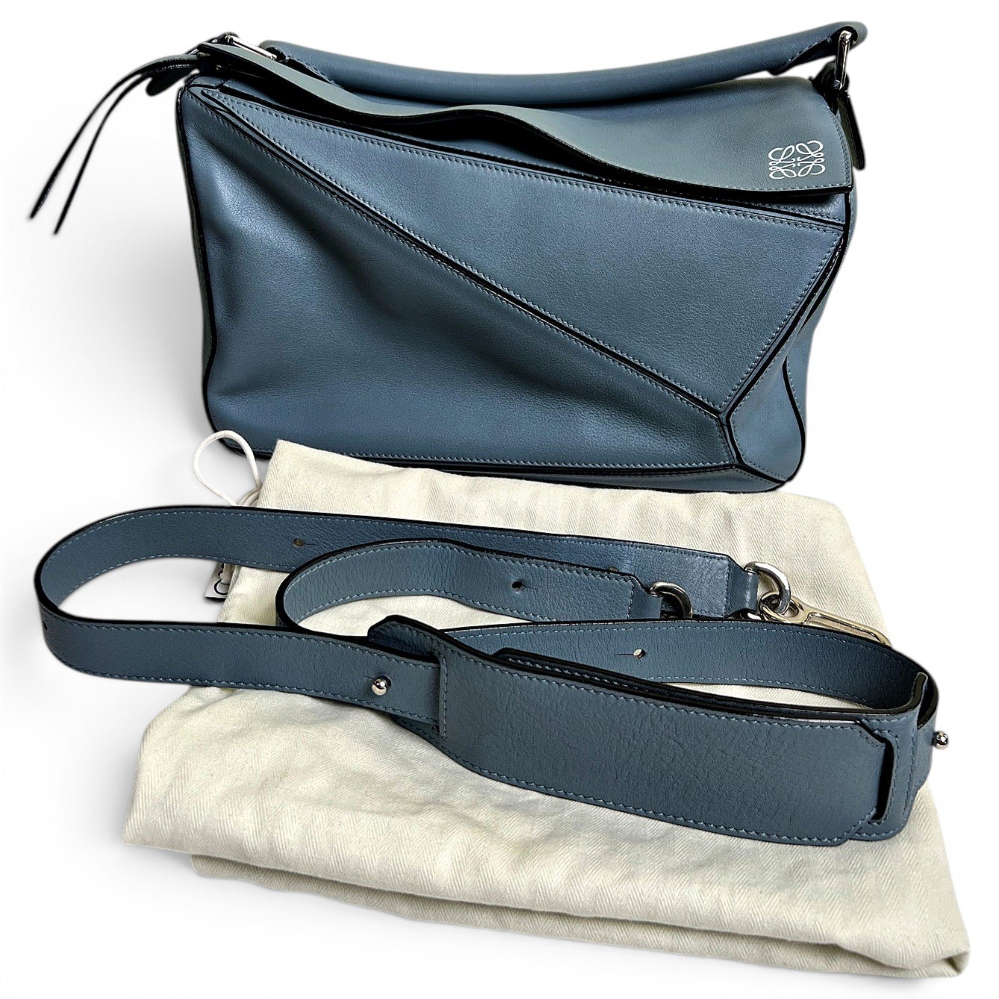 Puzzle leather handbag