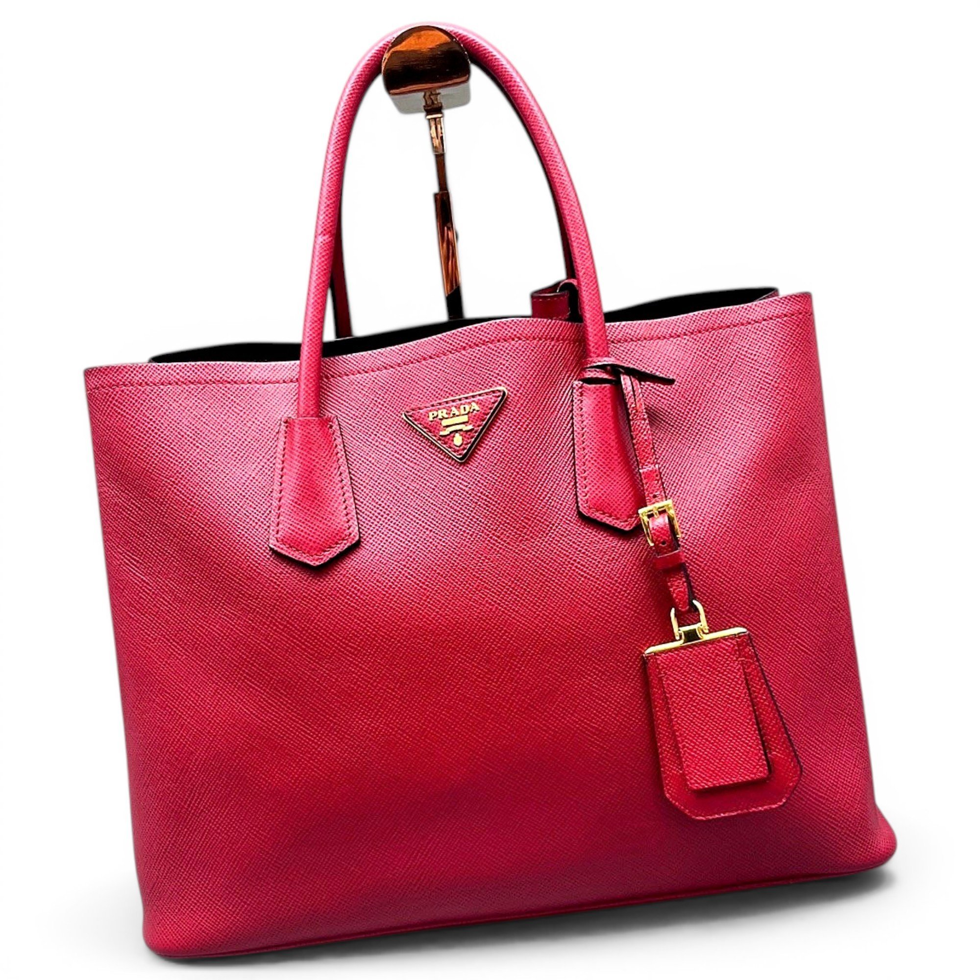 Double leather handbag