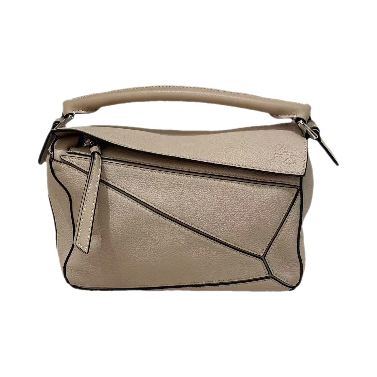 Puzzle leather handbag