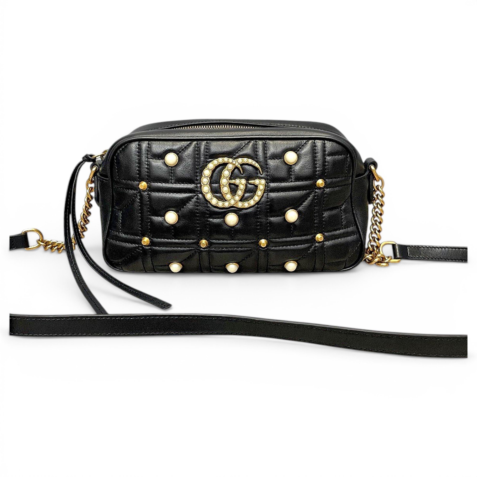 Pearly GG Marmont leather crossbody bag