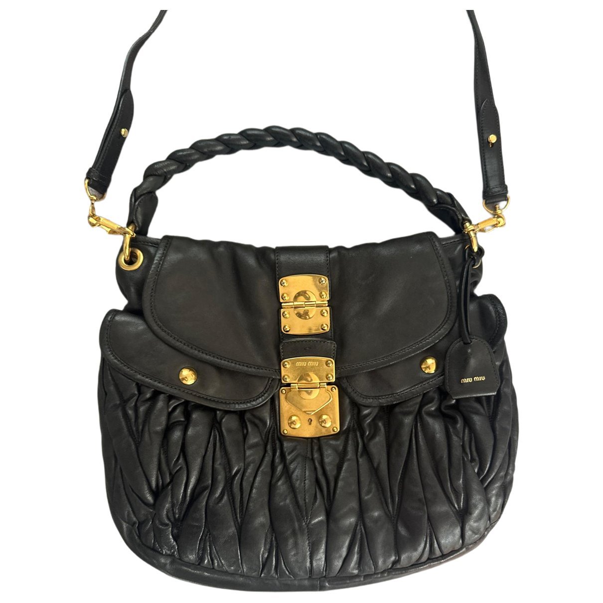 Coffer leather handbag