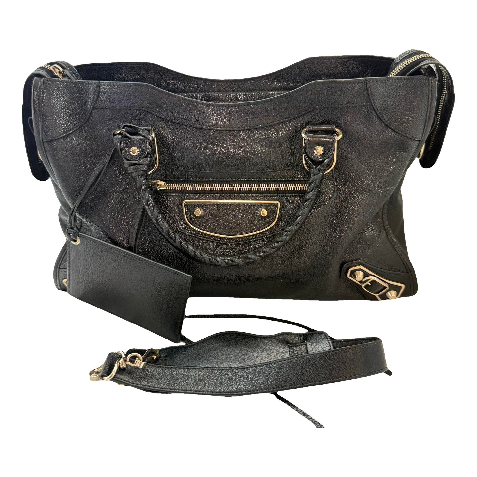 City leather handbag