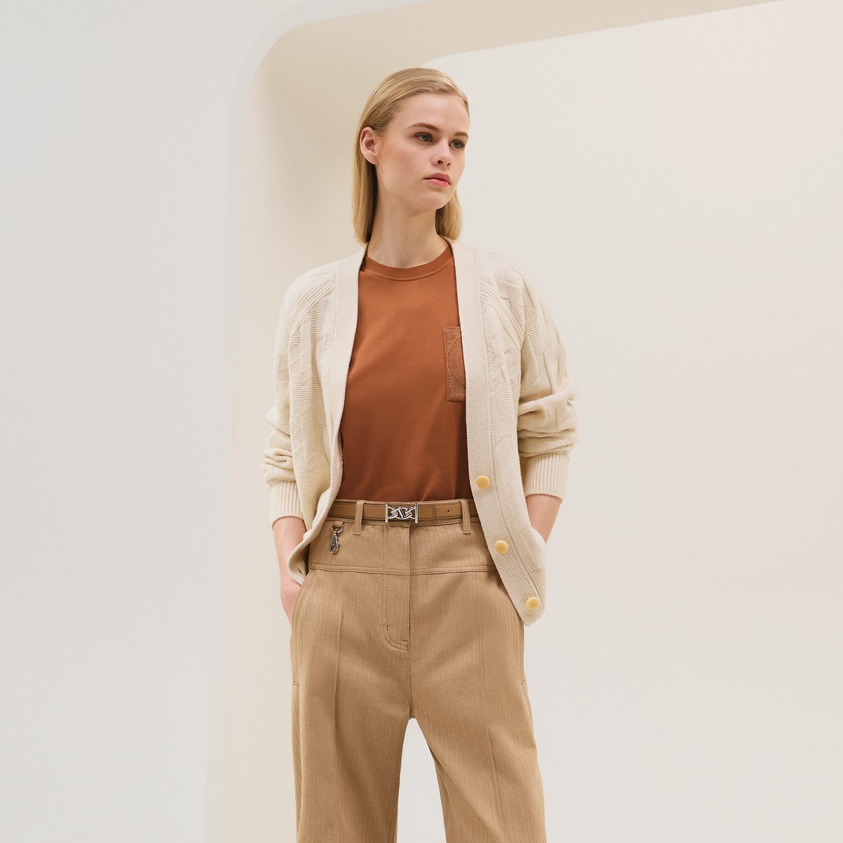 "H" long-sleeve cardigan